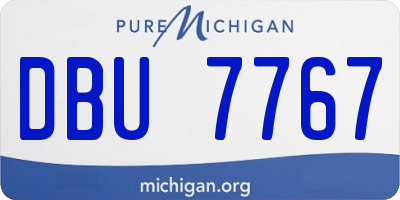 MI license plate DBU7767