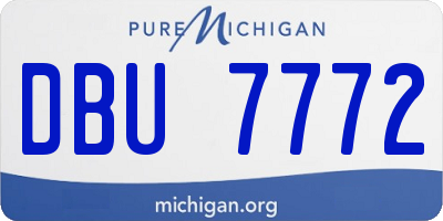 MI license plate DBU7772