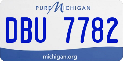 MI license plate DBU7782