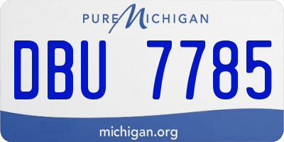MI license plate DBU7785
