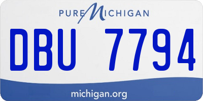 MI license plate DBU7794