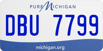 MI license plate DBU7799