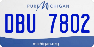 MI license plate DBU7802