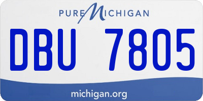 MI license plate DBU7805