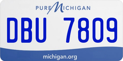 MI license plate DBU7809