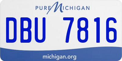 MI license plate DBU7816