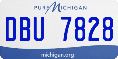 MI license plate DBU7828