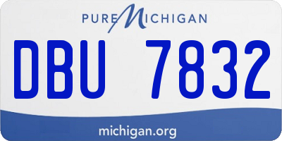 MI license plate DBU7832