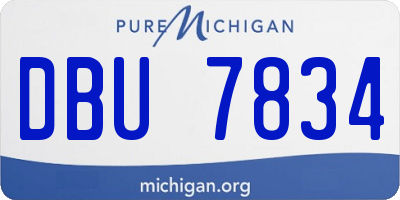 MI license plate DBU7834