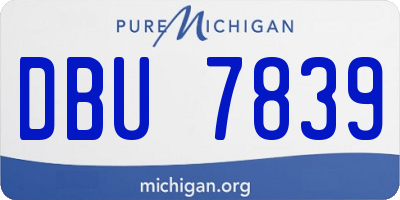 MI license plate DBU7839