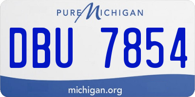 MI license plate DBU7854