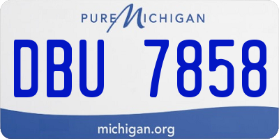 MI license plate DBU7858