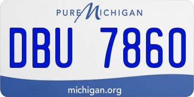 MI license plate DBU7860