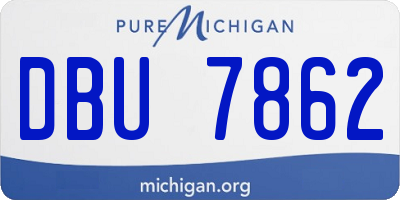 MI license plate DBU7862