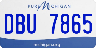 MI license plate DBU7865