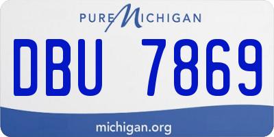 MI license plate DBU7869