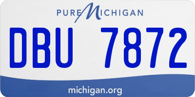 MI license plate DBU7872