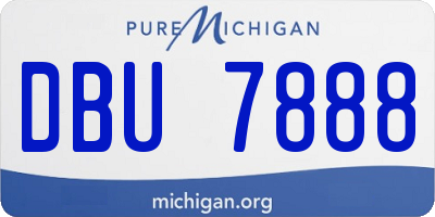 MI license plate DBU7888