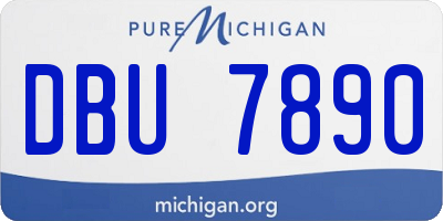 MI license plate DBU7890