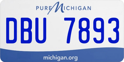 MI license plate DBU7893