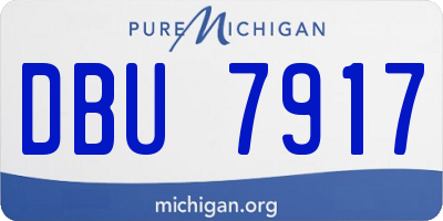 MI license plate DBU7917