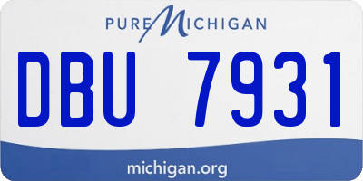 MI license plate DBU7931