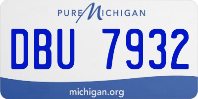MI license plate DBU7932