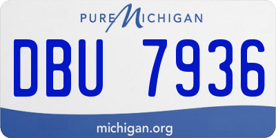MI license plate DBU7936
