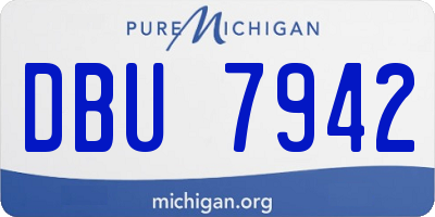 MI license plate DBU7942