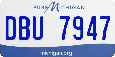 MI license plate DBU7947
