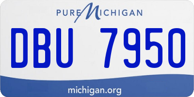 MI license plate DBU7950
