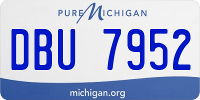 MI license plate DBU7952