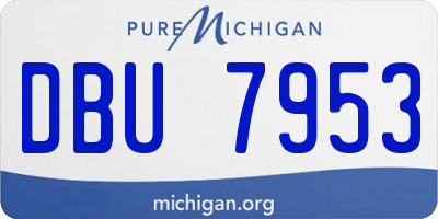 MI license plate DBU7953