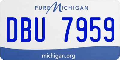 MI license plate DBU7959