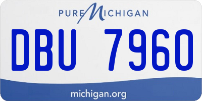 MI license plate DBU7960