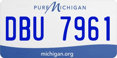 MI license plate DBU7961