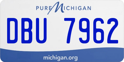 MI license plate DBU7962
