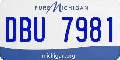 MI license plate DBU7981