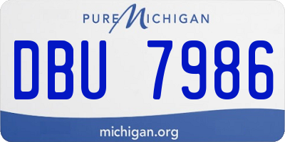 MI license plate DBU7986