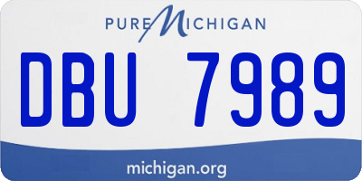 MI license plate DBU7989