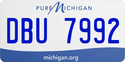 MI license plate DBU7992