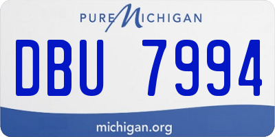 MI license plate DBU7994