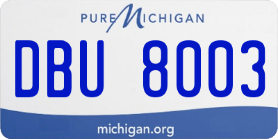 MI license plate DBU8003