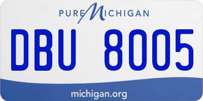 MI license plate DBU8005