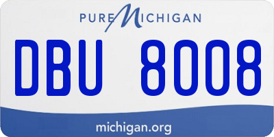 MI license plate DBU8008