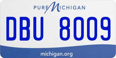 MI license plate DBU8009