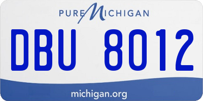 MI license plate DBU8012