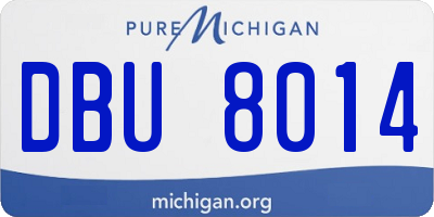 MI license plate DBU8014