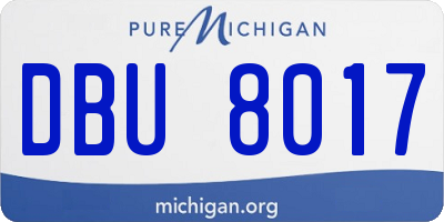 MI license plate DBU8017