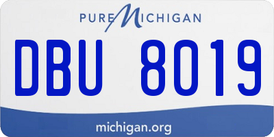 MI license plate DBU8019